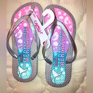 Capelli New York Mermaid Flip Flops - Girls 12/13 New With Tag